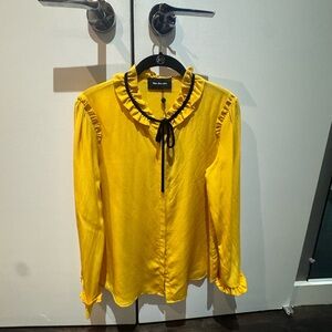 The Kooples Yellow Ruffle Blouse